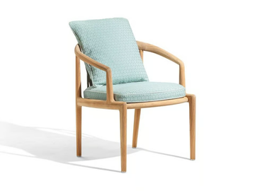 THE SECRET GARDEN - Upholstered teak garden chair with armrests by Poltrona Frau - view 2